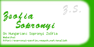 zsofia sopronyi business card